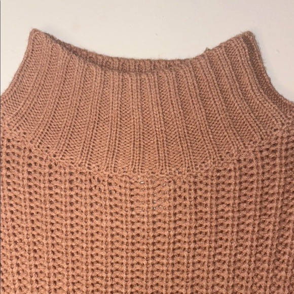 Jessica Simpson Tan Cowl Neck Sweater with Ribbed Knit - Picture 6 of 7
